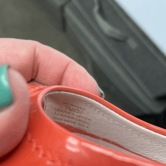 Vince Camuto Orange Leather Wedge‎ Heels - Picture 4 of 6